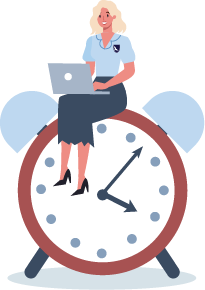 help with disability ssdi ssi claim woman character sittin on clock